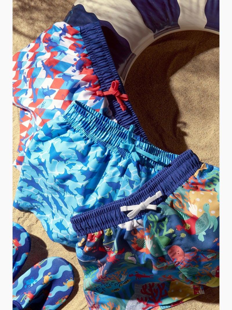 Short circus con motivo a rombi per bambino penti Bianco Rosso - Kiabi