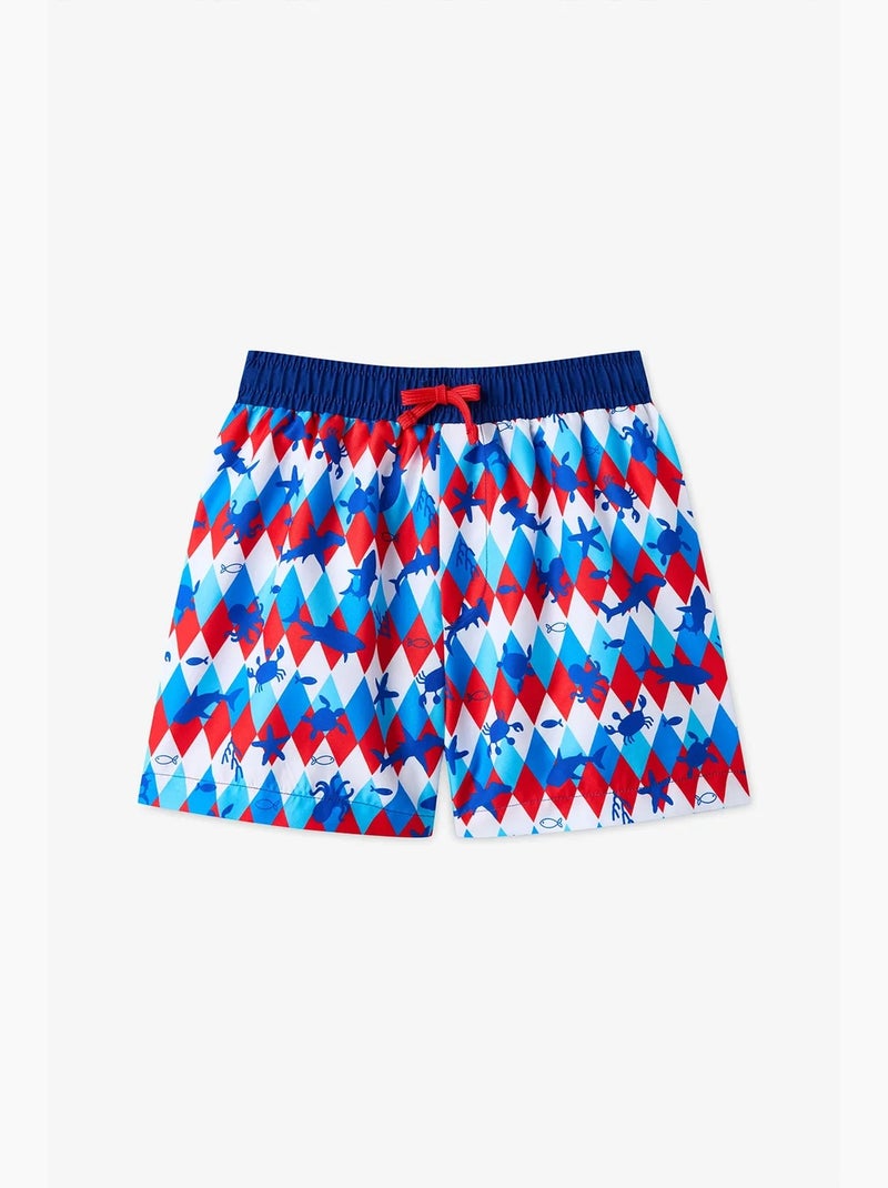 Short circus con motivo a rombi per bambino penti Bianco Rosso - Kiabi