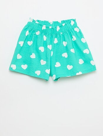 Short colorato con volant in vita
