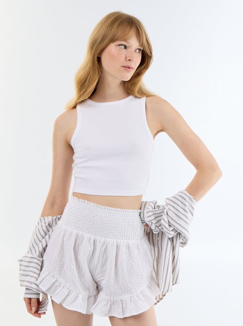 Short con balze in maglia a rilievo - Kiabi
