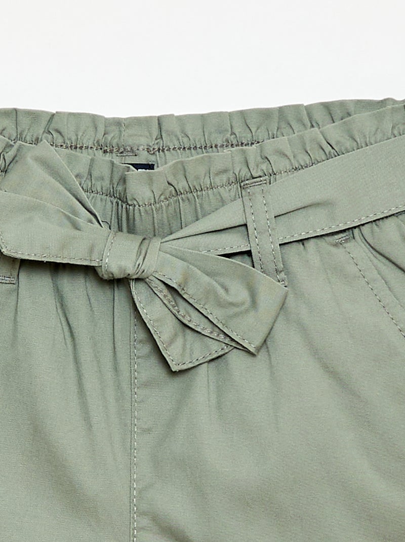 Short con cintura annodata Verde - Kiabi
