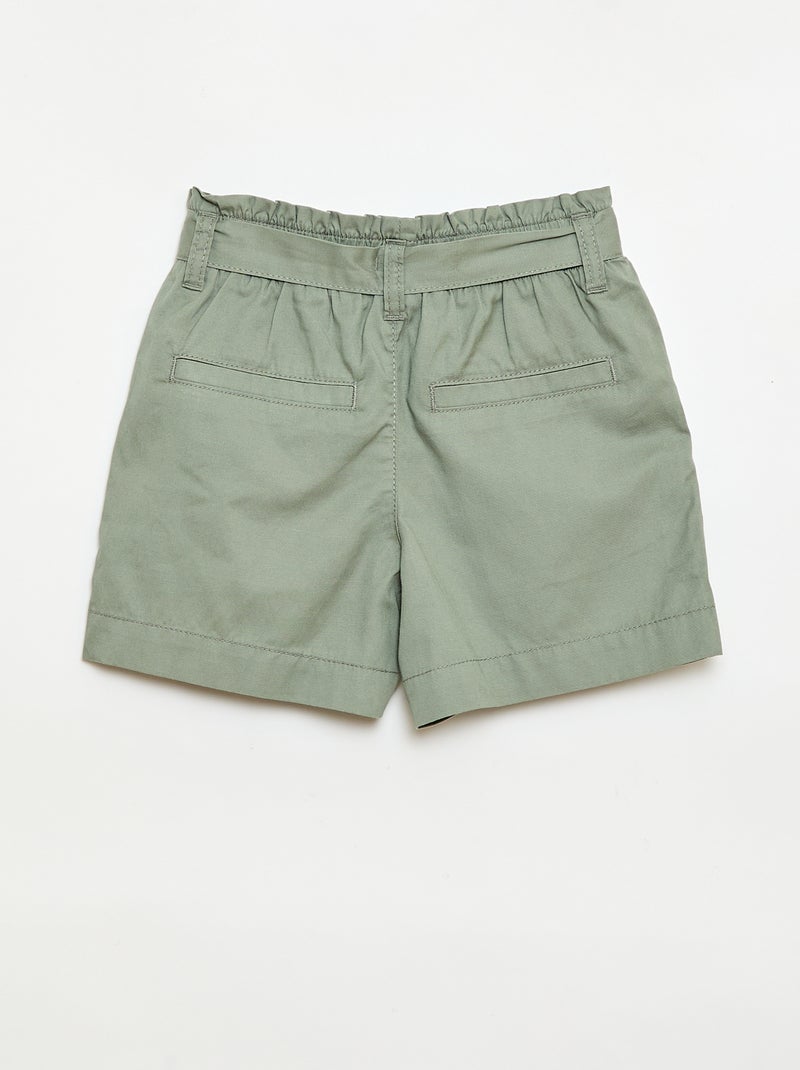 Short con cintura annodata Verde - Kiabi