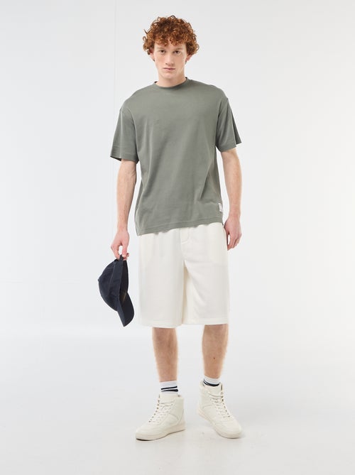 Short con patch in cotone tinta unita - Kiabi