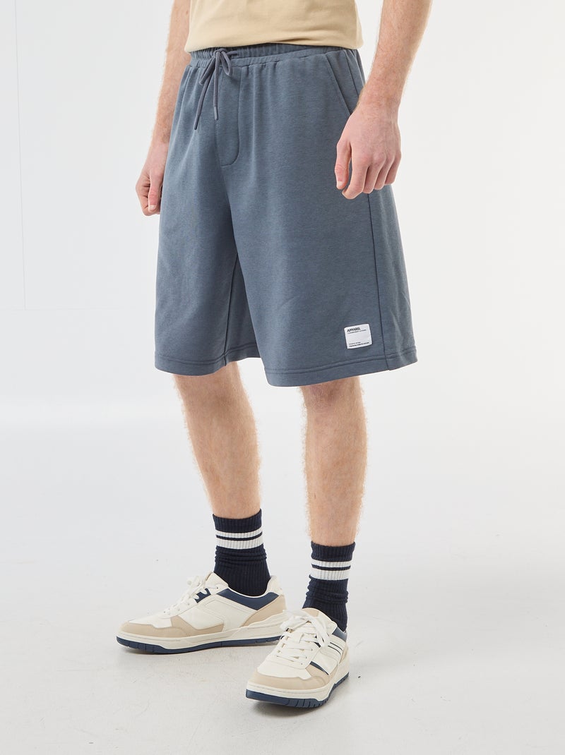 Short con patch in cotone tinta unita Grigio - Kiabi