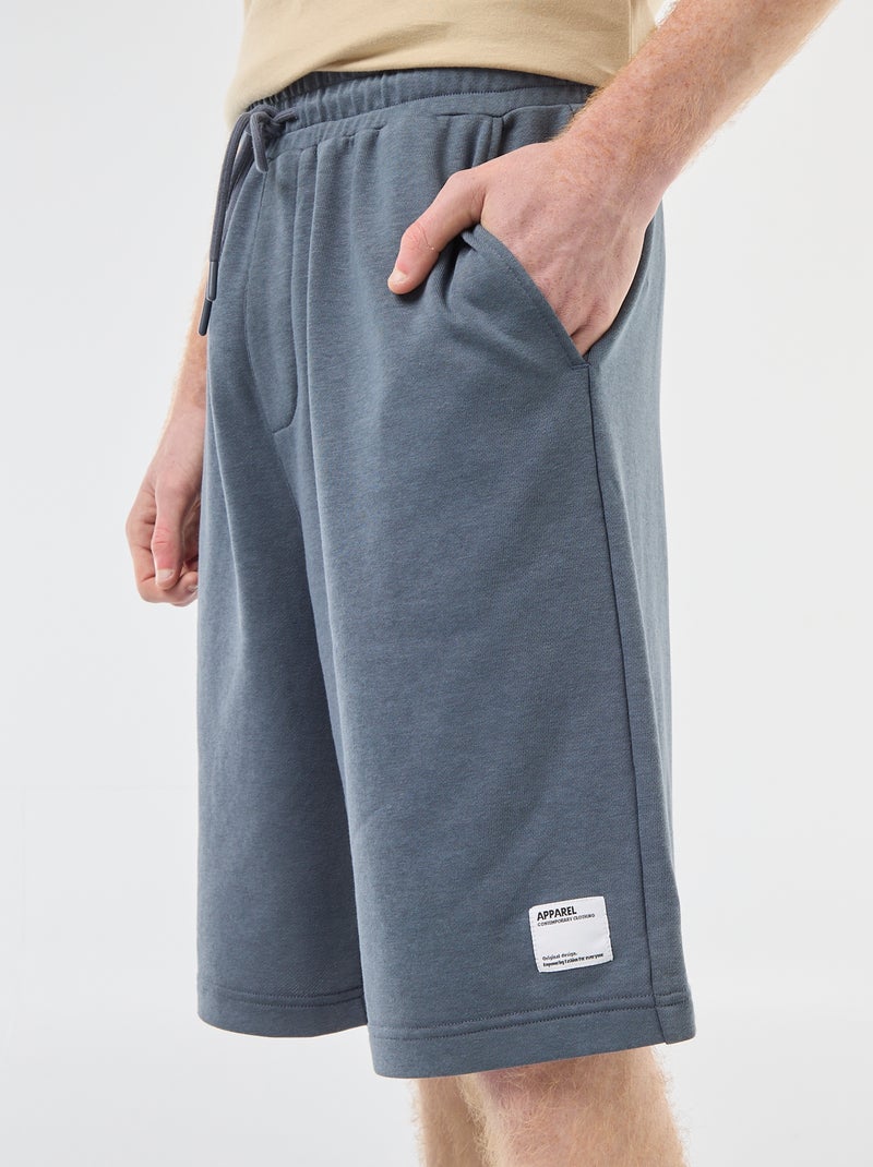 Short con patch in cotone tinta unita Grigio - Kiabi