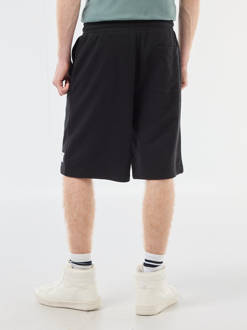 Short con patch in cotone tinta unita Nero - Kiabi