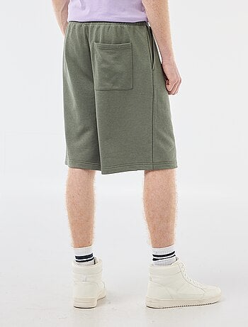 Short con patch in cotone tinta unita