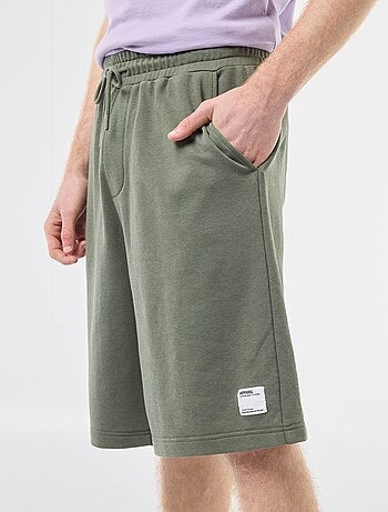 Short con patch in cotone tinta unita