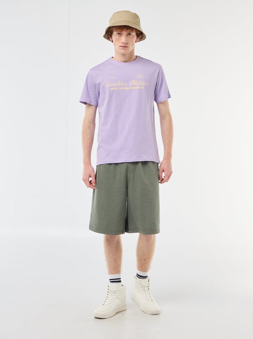 Short con patch in cotone tinta unita - Kiabi