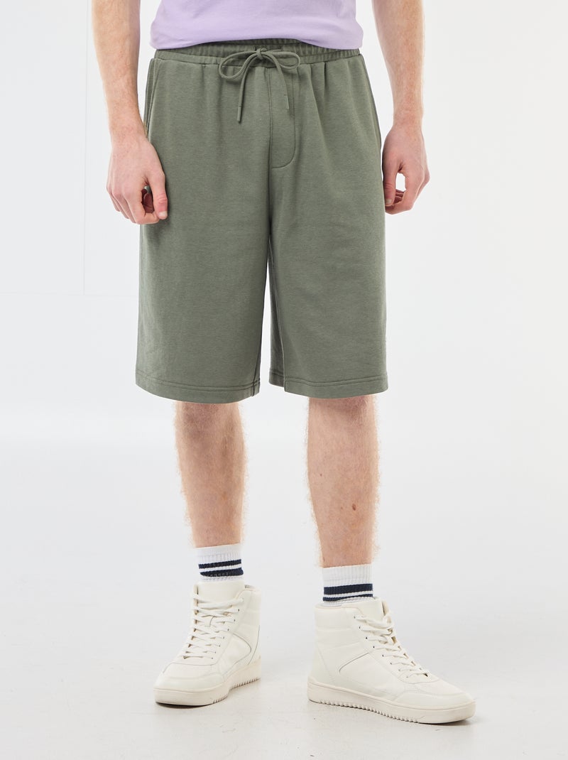 Short con patch in cotone tinta unita Verde - Kiabi