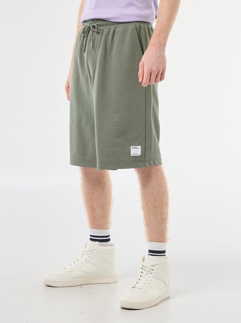 Short con patch in cotone tinta unita Verde - Kiabi
