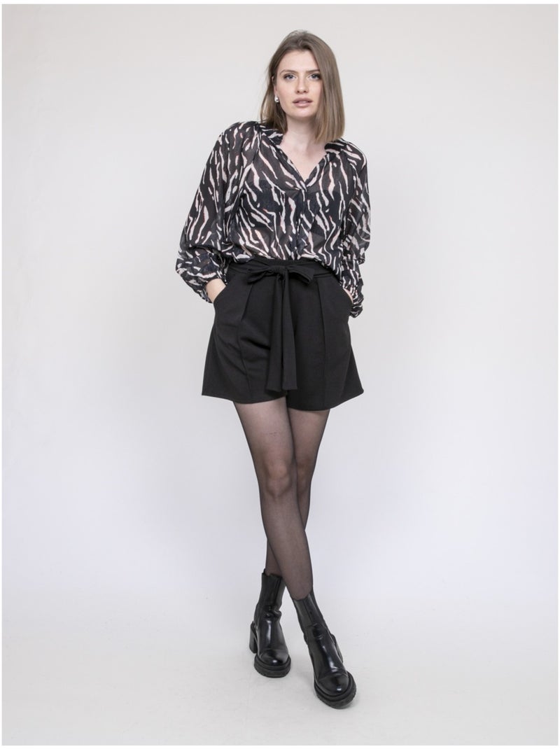 Short con pieghe XIBELLE Nero - Kiabi