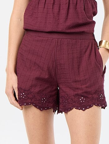 Short con ricami e paillettes a specchio