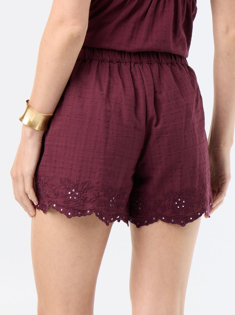 Short con ricami e paillettes a specchio Rosso - Kiabi