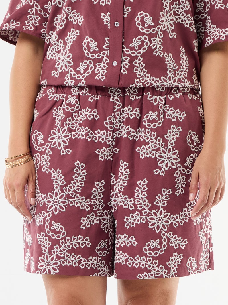 Short con ricami floreali Rosa - Kiabi