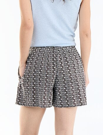 Short con ricami in vita elasticizzata