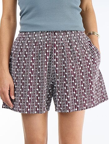 Short con ricami in vita elasticizzata