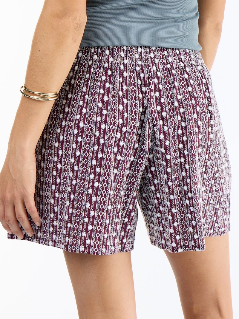 Short con ricami in vita elasticizzata Rosa - Kiabi