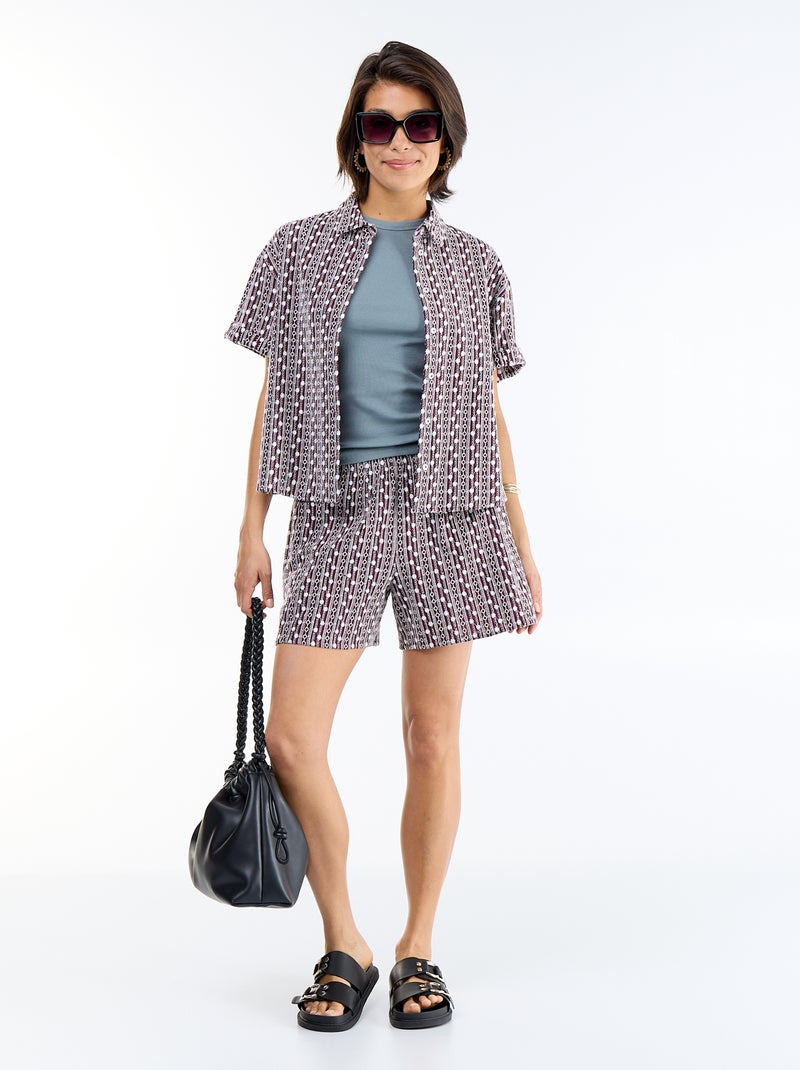Short con ricami in vita elasticizzata Rosa - Kiabi