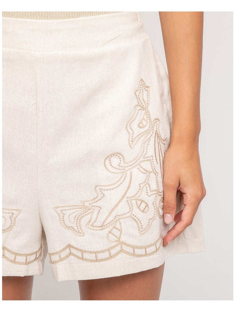 Short con ricamo XACOURE Beige - Kiabi