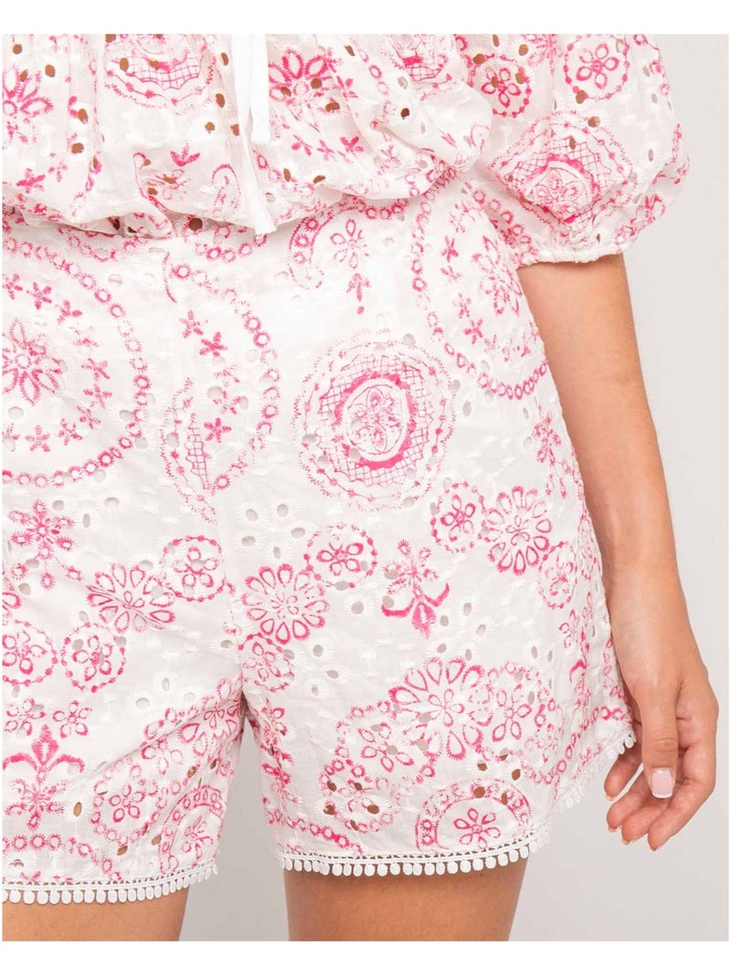 Short con ricamo XARIAH Rosa - Kiabi