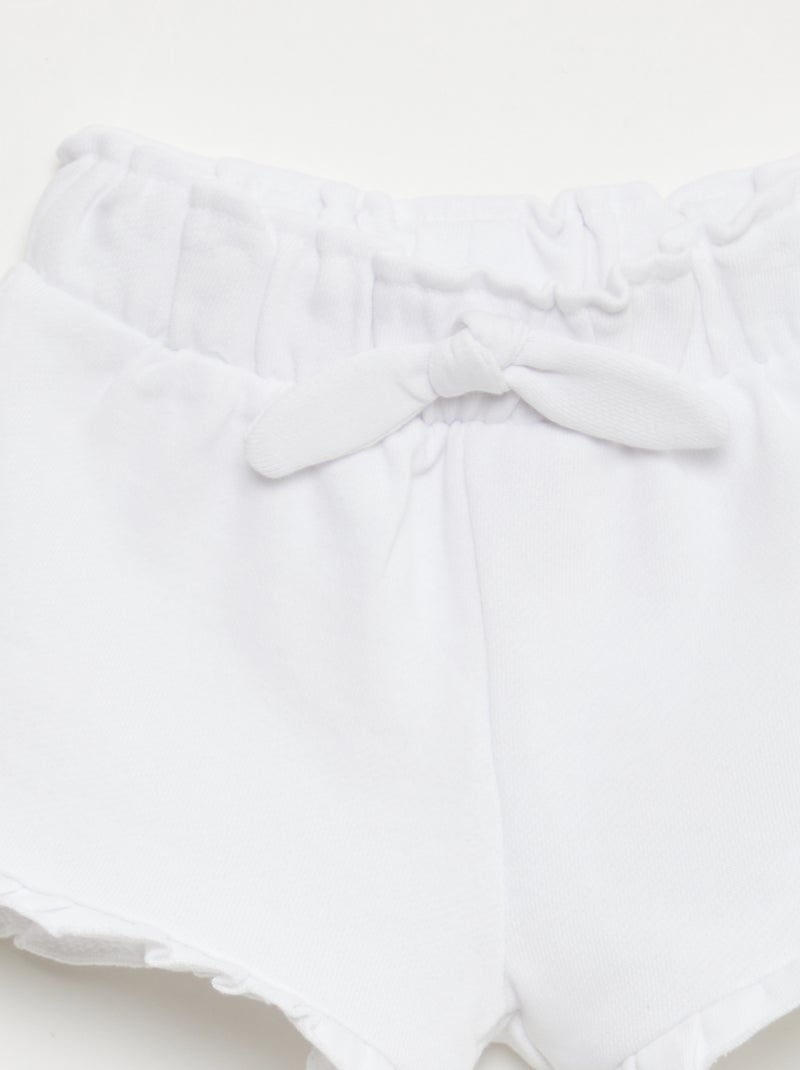 Short con volant e fiocco in vita Bianco - Kiabi