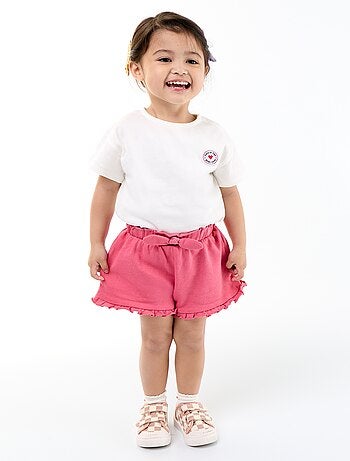 Short con volant e fiocco in vita