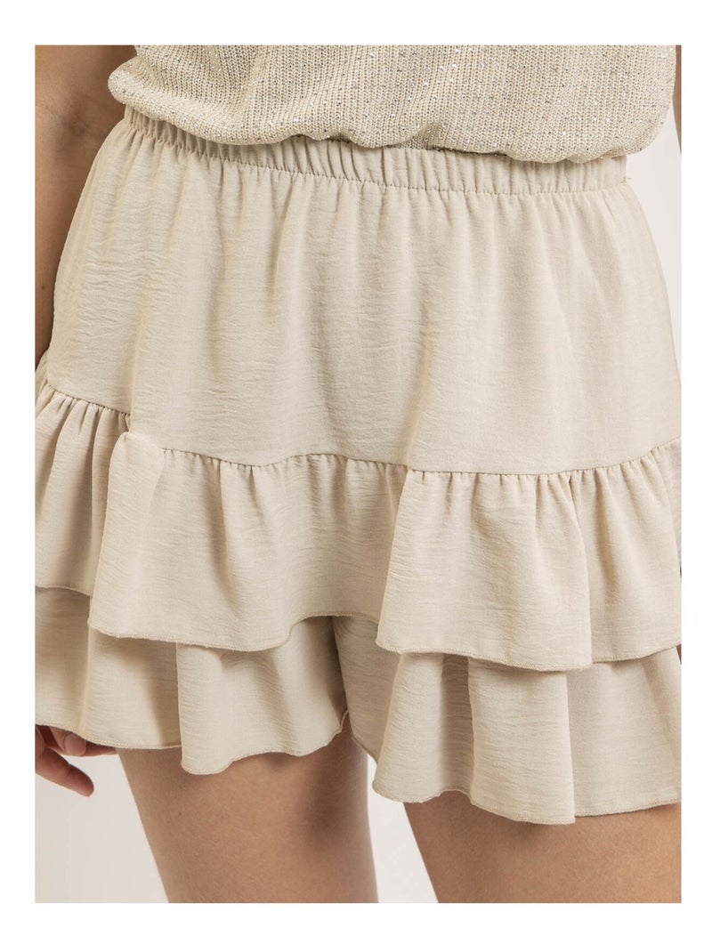 Short con volant effetto gonna XEPINE Beige - Kiabi