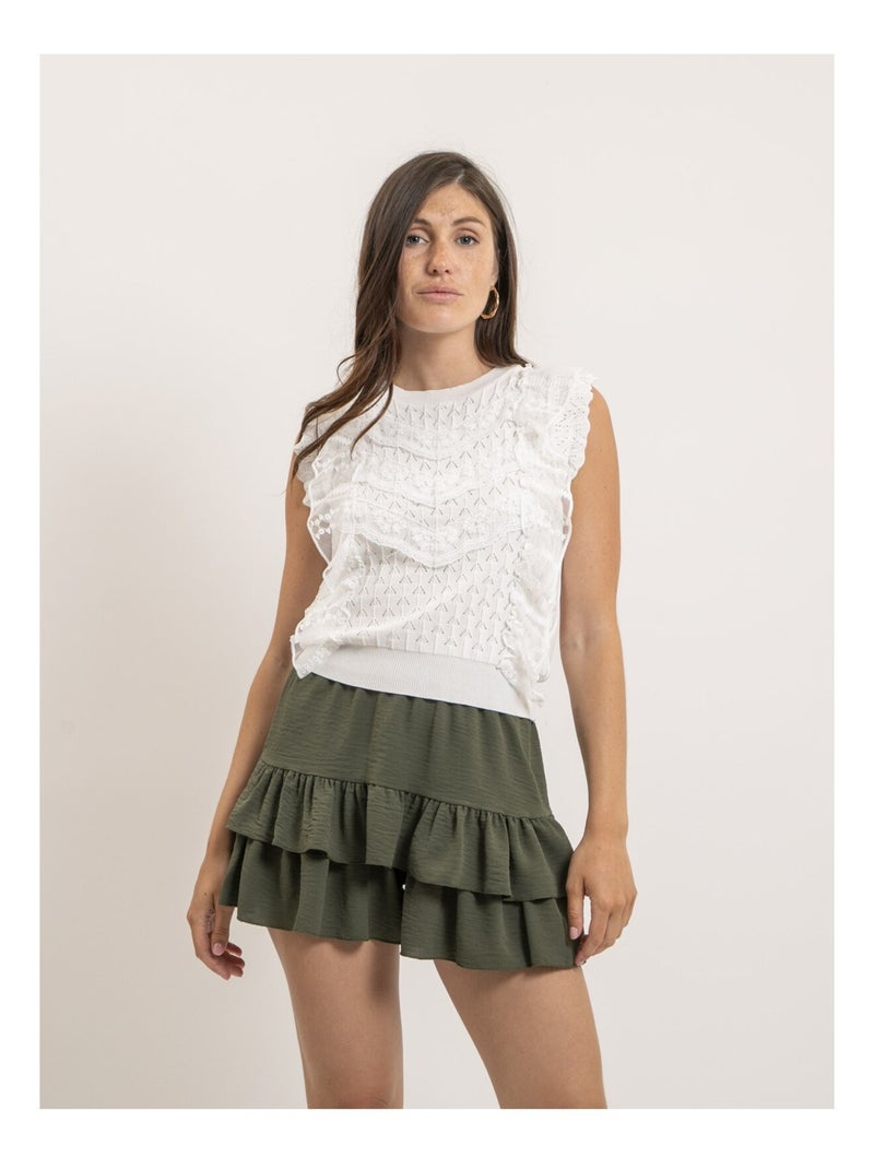 Short con volant effetto gonna XEPINE Cachi - Kiabi
