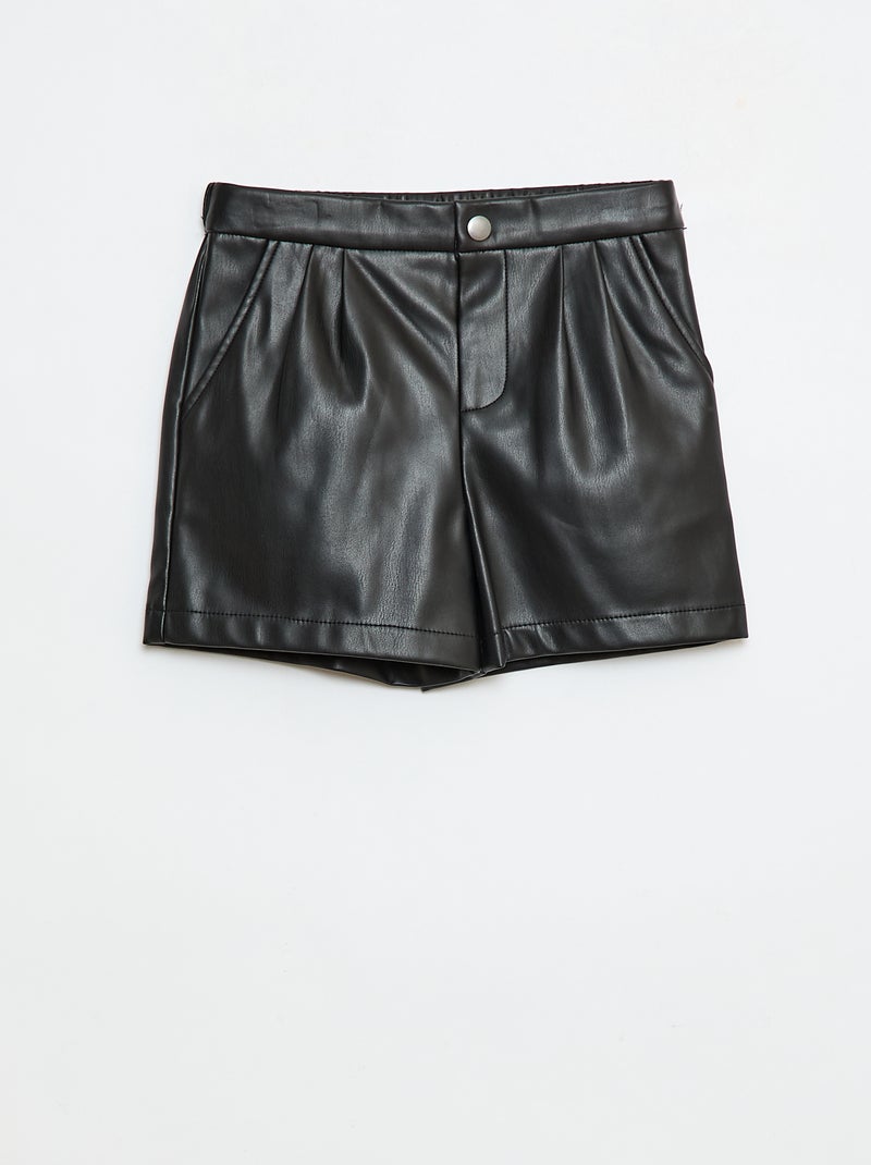 Short corti in ecopelle Nero - Kiabi