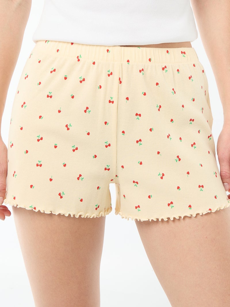 Short corto da pigiama in cotone con stampa all-over "ciliegie" Giallo - Kiabi