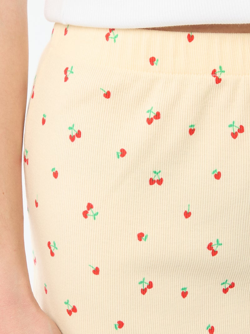Short corto da pigiama in cotone con stampa all-over "ciliegie" Giallo - Kiabi