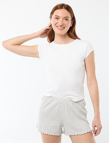 Pantaloncini corti da pigiama 'fiori' all-over in cotone