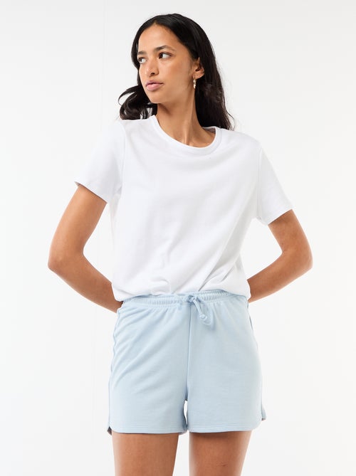 Short corto in cotone tinta unita con coulisse - Kiabi