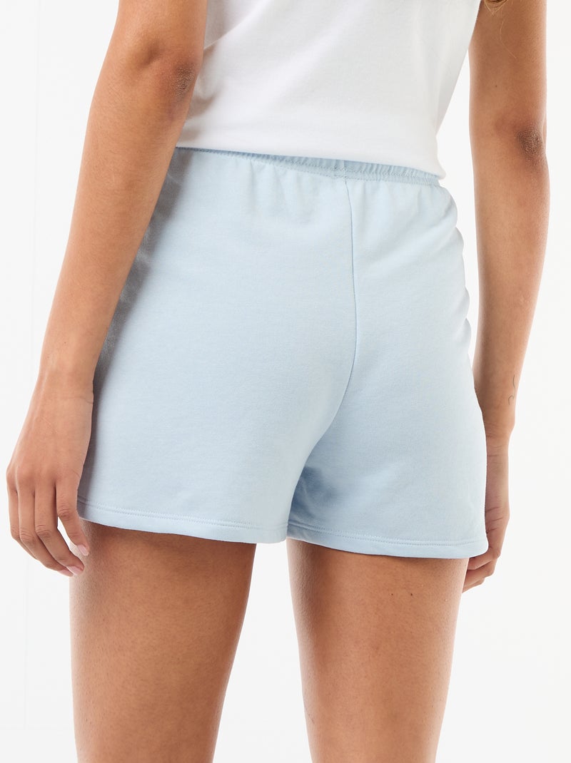 Short corto in cotone tinta unita con coulisse Blu - Kiabi