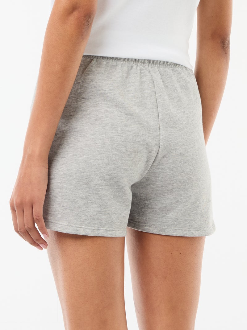 Short corto in cotone tinta unita con laccetto Grigio - Kiabi