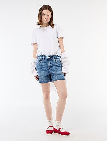 Short corto in denim a vita alta