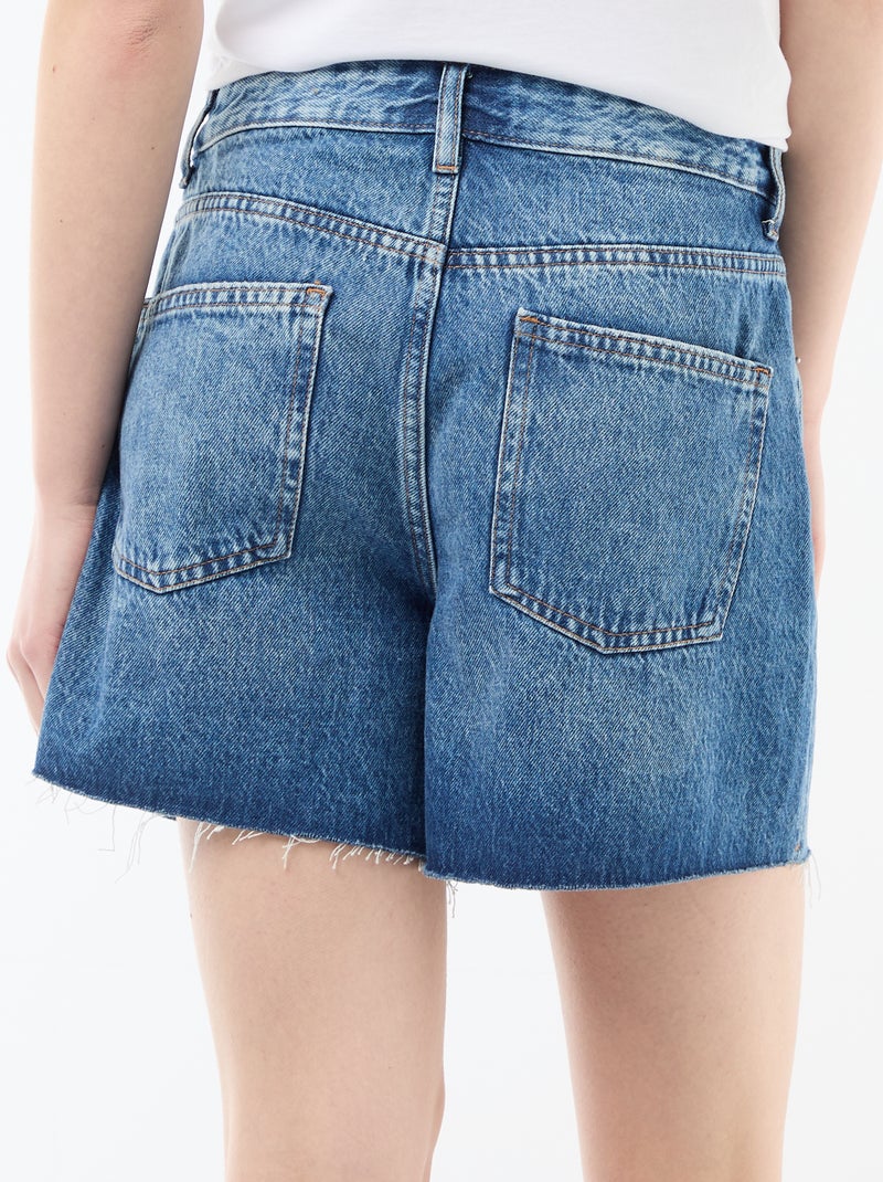 Short corto in denim a vita alta Blu - Kiabi