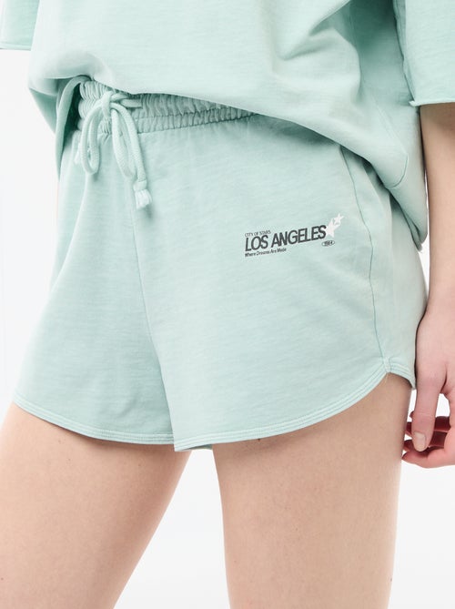 Short corto in french terry con scritta - Kiabi