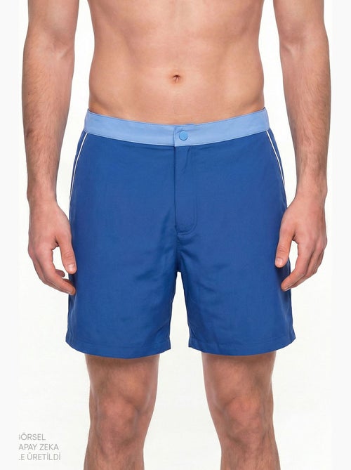 Short da bagno uomo con bordino sottile penti - Kiabi Short da bagno uomo con bordino sottile penti - Kiabi