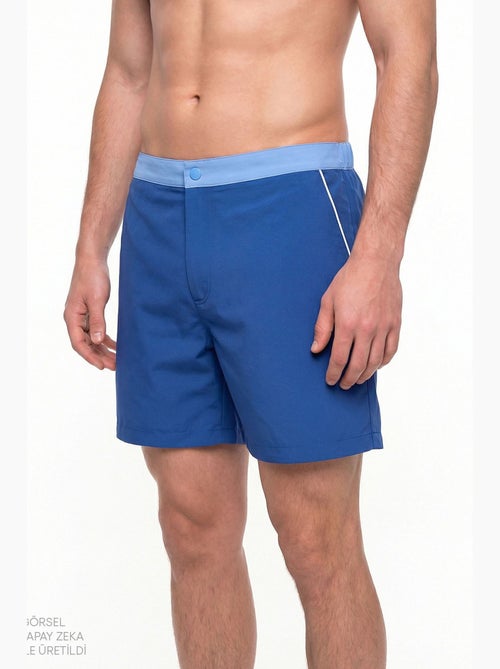 Short da bagno uomo con bordino sottile penti - Kiabi Short da bagno uomo con bordino sottile penti - Kiabi