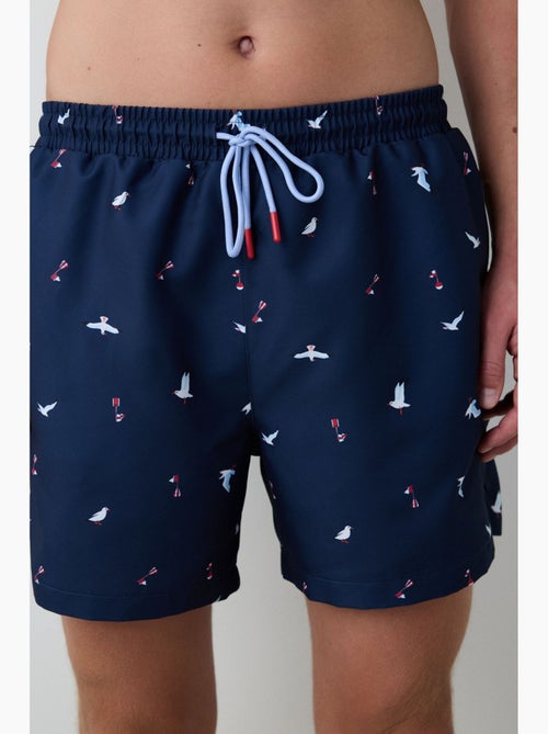 Short da bagno uomo seagull a vita media penti - Kiabi Short da bagno uomo seagull a vita media penti - Kiabi