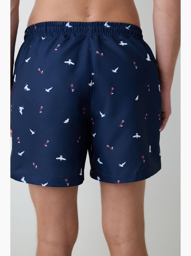 Short da bagno uomo seagull a vita media penti Blu marino - Kiabi