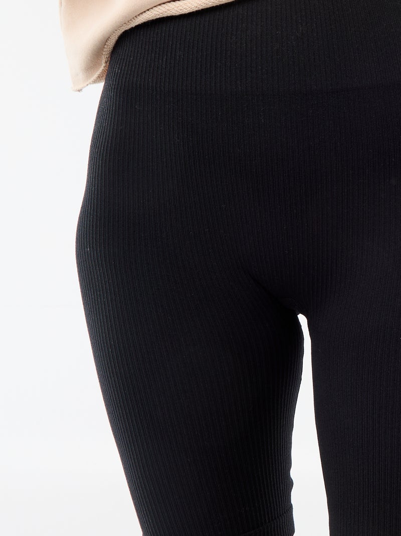 Short da ciclista a costine Nero - Kiabi