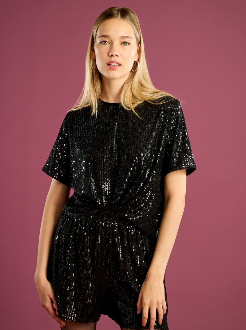 Short da party con paillettes Nero - Kiabi