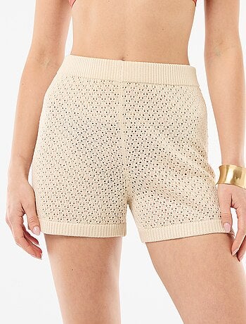 Short da spiaggia in maglia crochet