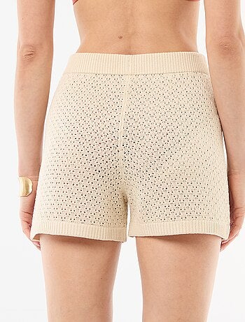 Short da spiaggia in maglia crochet