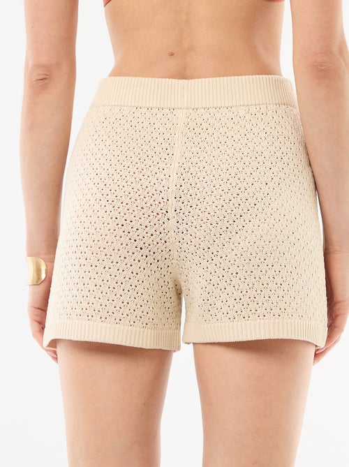 Short da spiaggia in maglia crochet - Kiabi