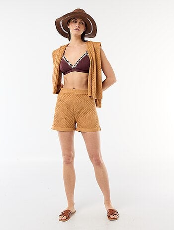 Short da spiaggia in maglia crochet