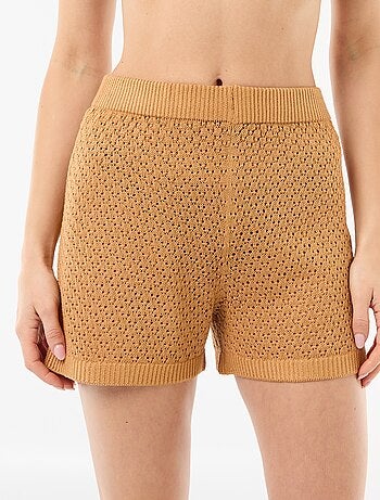 Short da spiaggia in maglia crochet